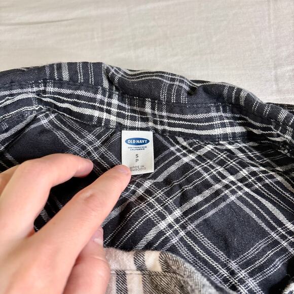 Bundle of Fall Flannels Womens Small Black White Blue Button Downs - Picture 5 of 13